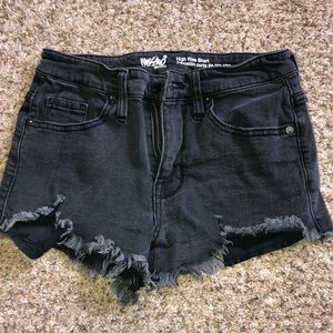 High rise denim shorts